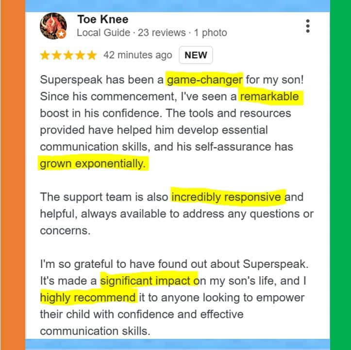 Super speak parent review June